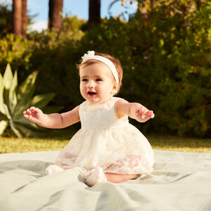 Σαλοπέτα κοντή 2 σε 1 από κεντημένο τούλι για κορίτσι μωρού 