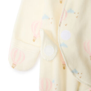 Φορμάκι βελουτέ με εμπριμέ αερόστατα για πρόωρο μωρό κορίτσι 