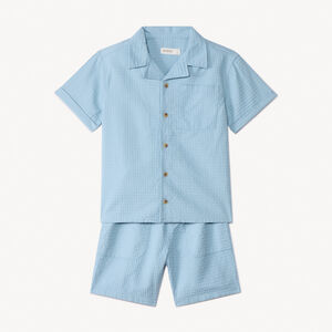 Σετ 2 τμχ. από πάνινο μονόχρωμο για αγόρι 