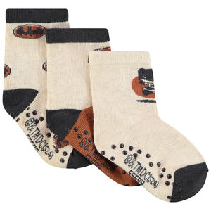 Σετ 3 ζευγαριών αντιολισθητικών κάλτσων Batman Warner για μωρό αγόρι 