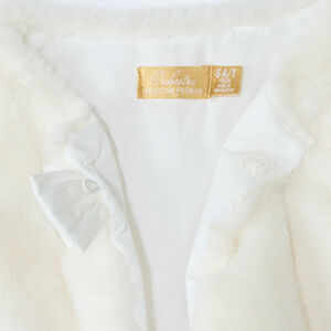 Ζακέτα μπολερό με επένδυση από ψεύτικη γούνα και φιόγκο για κορίτσι 