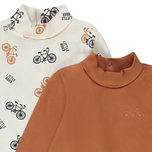 "Αμάνικο μπλουζάκι με τύπωμα φαντεζί και ψηλό γιακά για μωρό αγόρι" 