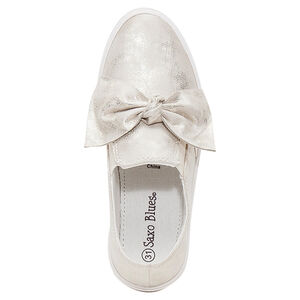 Χρυσαφί αθλητικά παπούτσια με μεταλλιζέ πουά και φιόγκο 