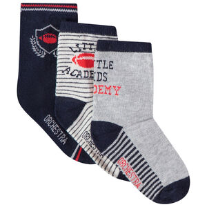 Lot de 3 paires de chaussettes fantaisies pour bébé garçon 