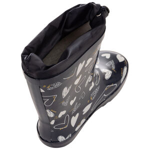 Γαλότσες από καουτσούκ με αδιάβροχο γιακά με σχέδιο καρδιές για κορίτσι 