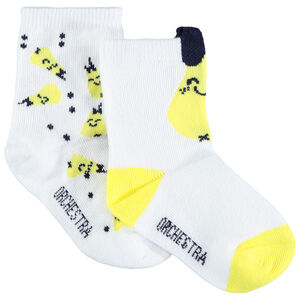 Σετ από 2 ζευγάρια κάλτσες με πρόσωπο σε jacquard 