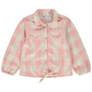 Πουκάμισο μακρυμάνικο με καρό σχέδιο από lyocell για κορίτσι 