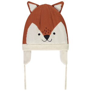 Bonnet péruvien en tricot Renard pour bébé garçon Main Bonnet péruvien en tricot Renard pour bébé garçon