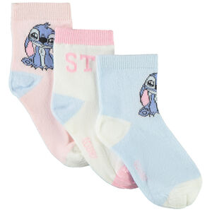 Lot de 3 paires de chaussettes Stitch Disney pour fille Main Lot de 3 paires de chaussettes Stitch Disney pour fille