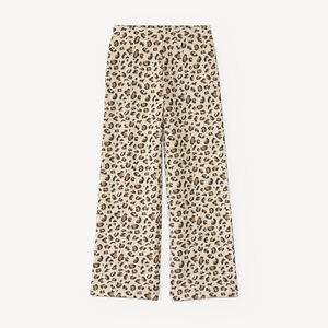 Caleçon fille en maille jacquard motif léopard 