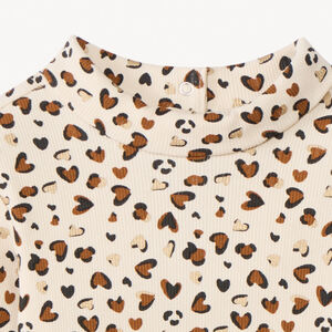 Πλεκτό με σχέδιο καρδιά και γιακά για μωρό κορίτσι 