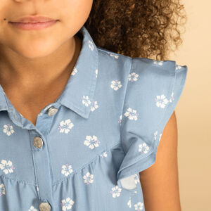 Φόρεμα κοντομάνικο με floral σχέδιο για κορίτσι 