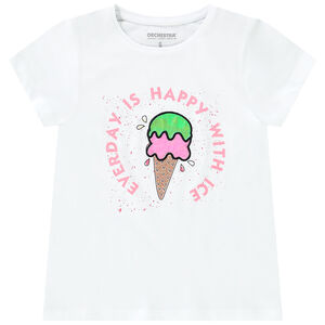 T-shirt manches courtes print glace pour fille 