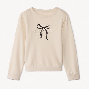 Φούτερ molleton με φαντεζί σχέδιο για κορίτσι 