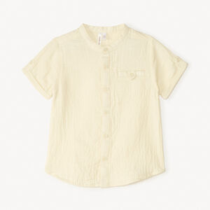 Πουκάμισο κοντομάνικο με μανίκια και γιακά τύπου mao σε γάζα για αγοράκια. 