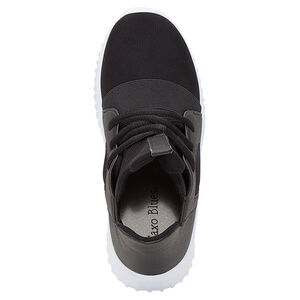 Χαμηλά αθλητικά παπούτσια από δύο υλικά με κορδόνια και λάστιχα 