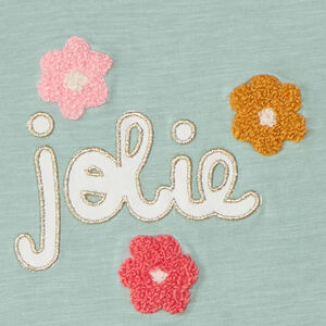 T-shirt manches courtes à broderie bouclette pour bébé fille 