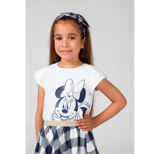 T-shirt forme boîte manches courtes print Minnie Disney pour fille Main T-shirt forme boîte manches courtes print Minnie Disney pour fille