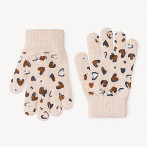 Paire de gants imprimé fantaisie pour fille 