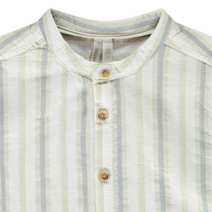 Πουκάμισο κοντομάνικο με ρίγες και γιακά mao για μωρό αγόρι 