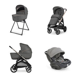 Σύστημα Μεταφορας Aptica 3 Σε 1 Velvet Grey + Κάθισμα Αυτοκινήτου Darwin Infant I-Size Rec. Evo Garage Grey 