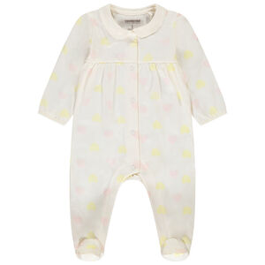 Φορμάκι με σχέδιο καρδιές και γιακά Claudine για bebe κορίτσι 