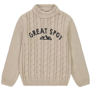 Πλεκτό πουλόβερ μακρυμάνικο φαντεζί για αγόρι 