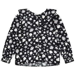 Chemise manches longues avec col claudine et imprimé fleuri pour fille Main Chemise manches longues avec col claudine et imprimé fleuri pour fille
