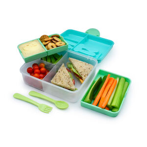 Bento Box Με Χωρίσματα 2 Επιπέδων Blue/Mint Melii 