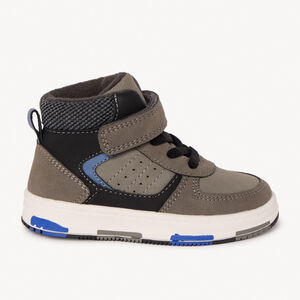 Μποτάκια ταουπ με βελουτέ γιακά, κορδόνια και velcros για bebe αγόρι 