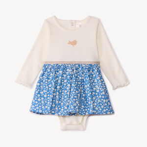 Φόρεμα body μακρυμάνικο effet 2 σε 1 λουλουδάτο για bebe κορίτσι  Main Φόρεμα body μακρυμάνικο effet 2 σε 1 λουλουδάτο για bebe κορίτσι