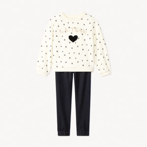 Σετ jogging 2 τμχ. molleton με φλοράλ φούτερ για κορίτσι 