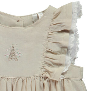 Φόρεμα body με βολάν και κέντημα Πύργος του Άιφελ για κορίτσι 