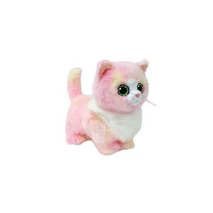 Χνουδωτό Beanie Boos Γατούλα Ροζ με Λευκό 15εκ 