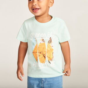 T-shirt με κοντά μανίκια με φωτογραφικό τύπωμα για μωρό αγόρι 