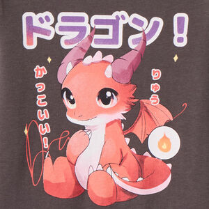 Μακρυμάνικο μπλουζάκι jersey με εκτύπωση δράκου kawaii για μωρό αγόρι 