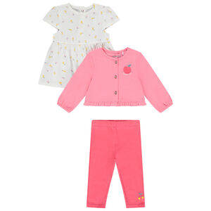 Ensemble 3 pièces en jersey gilet + tunique + legging pour bébé fille 