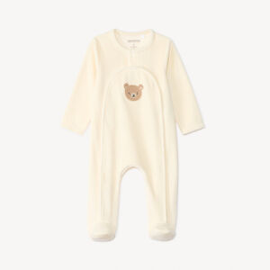 Βρεφικός υπνόσακος από βελούδο με αυτοκόλλητο αρκουδάκι. 