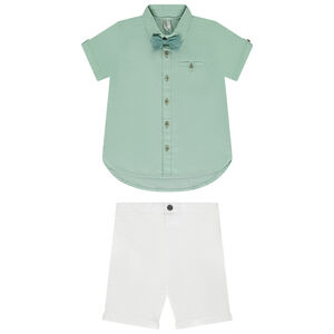 "Σέτ 2 τμχ. πουκάμισο με παπιγιόν + βερμούδα για bebe αγόρι" 
