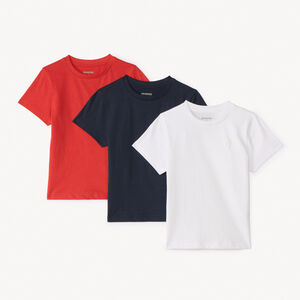Σέτ από 3  μπλουζάκια μονόχρωμα από οργανικό βαμβάκι  