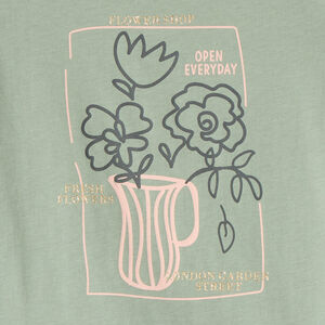 T-shirt με κοντό μανίκι με γυαλιστερή εκτύπωση για κορίτσι 