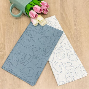 Σετ σεντόνια λίκνου 2τμχ 70*120 Elephant Blue ABO 