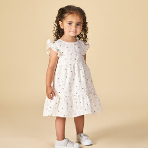 Φόρεμα κοντομάνικο από γάζα με σχέδιο για bebe κορίτσι 