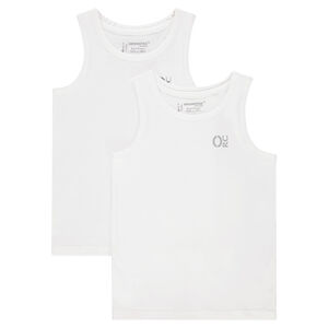 Σετ 2 βαμβακερά φανελάκια με τυπωμένο λόγκο 