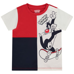 T-shirt κοντομάνικο effet colorblock σχέδιο Sylvester για bebe αγόρι 
