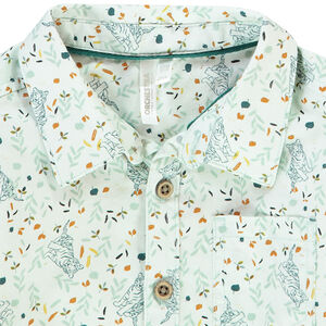 Πουκάμισο μακρυμάνικο βαμβακερό με σχέδιο τίγρη για bebe αγόρι 