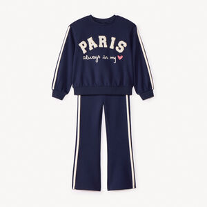 Ensemble jogging en scuba avec patchs bouclettes pour fille 