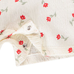 Σαλοπέτα κοντή με βολάν και λουλούδια για μωρό κορίτσι 