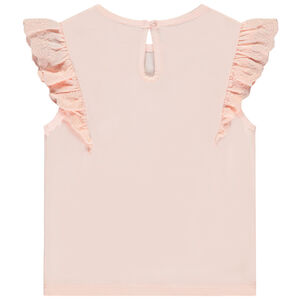 Τ-shirt κοντομάνικο κεντημένο με glitter print για bebe κορίτσι 
