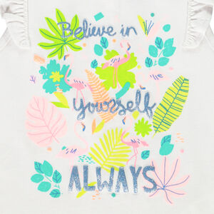 Αμάνικο μπλουζάκι κοντομάνικο με βολάν με σχέδιο για bebe κορίτσι 